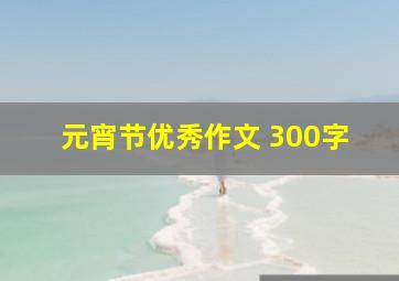 元宵节优秀作文 300字